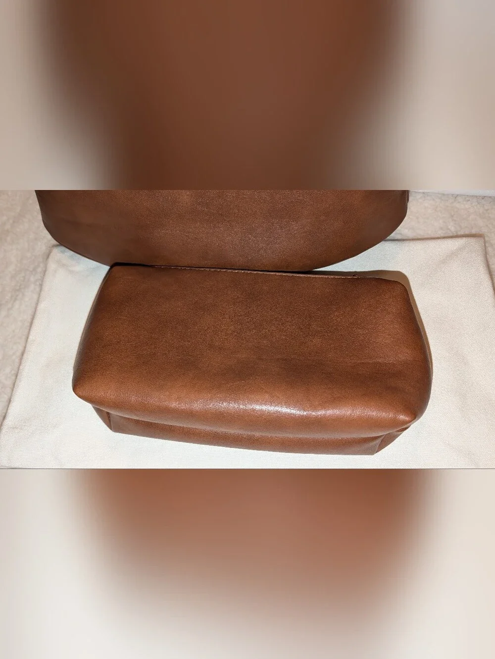 Shoulder Bag With Braided Strap And Bonus Pouch Caramel Brown NWOT
